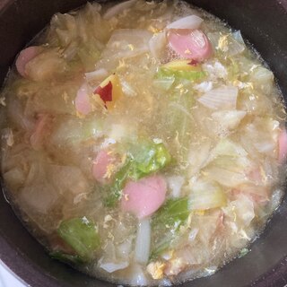 さつま芋とソーセージの野菜スープ